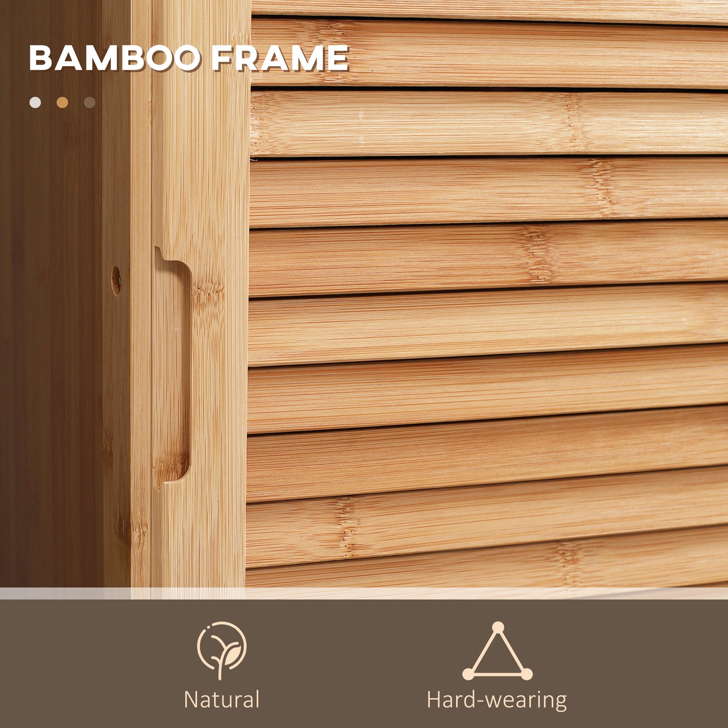 Bamboo Dorm Storage Cabinet with Drawer & Slatted Shelves | Tall Narrow Organizer for Small Spaces