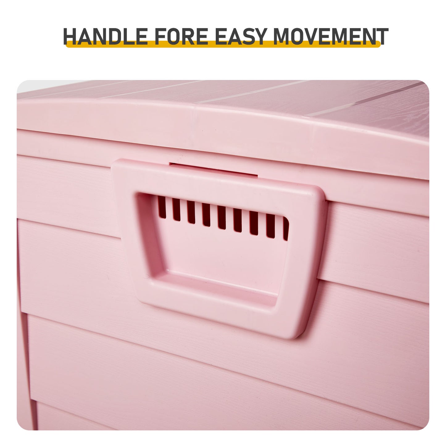 Pink Outdoor Storage Box with Wheels | 75-Gallon Weather-Resistant Deck Box
