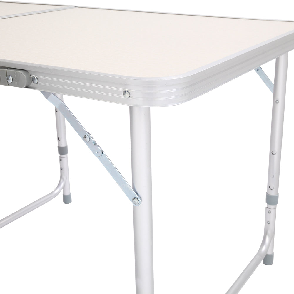 6ft Folding Table – Portable Outdoor Table with Aluminum Frame (Heavy-Duty, Silver)