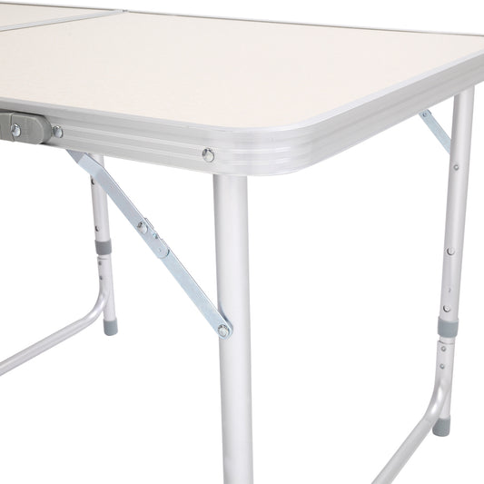 6ft Folding Table – Portable Outdoor Table with Aluminum Frame (Heavy-Duty, Silver)