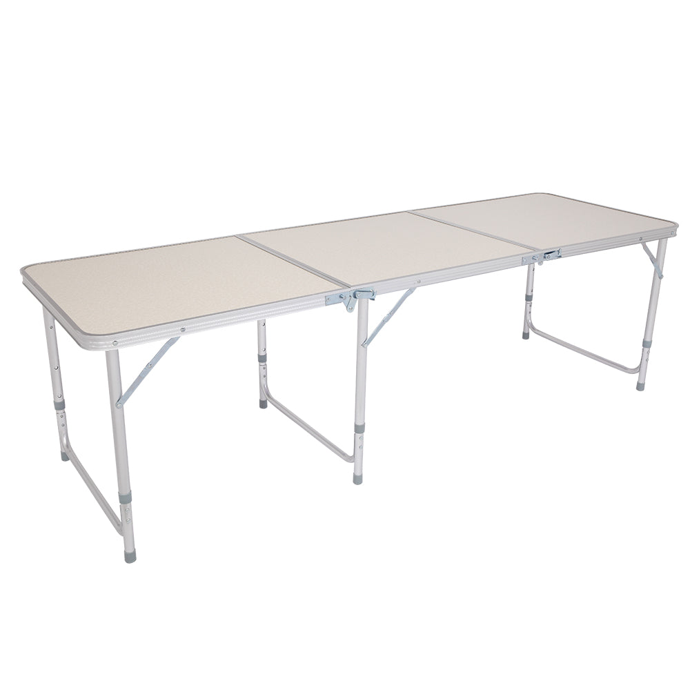 6ft Folding Table – Portable Outdoor Table with Aluminum Frame (Heavy-Duty, Silver)