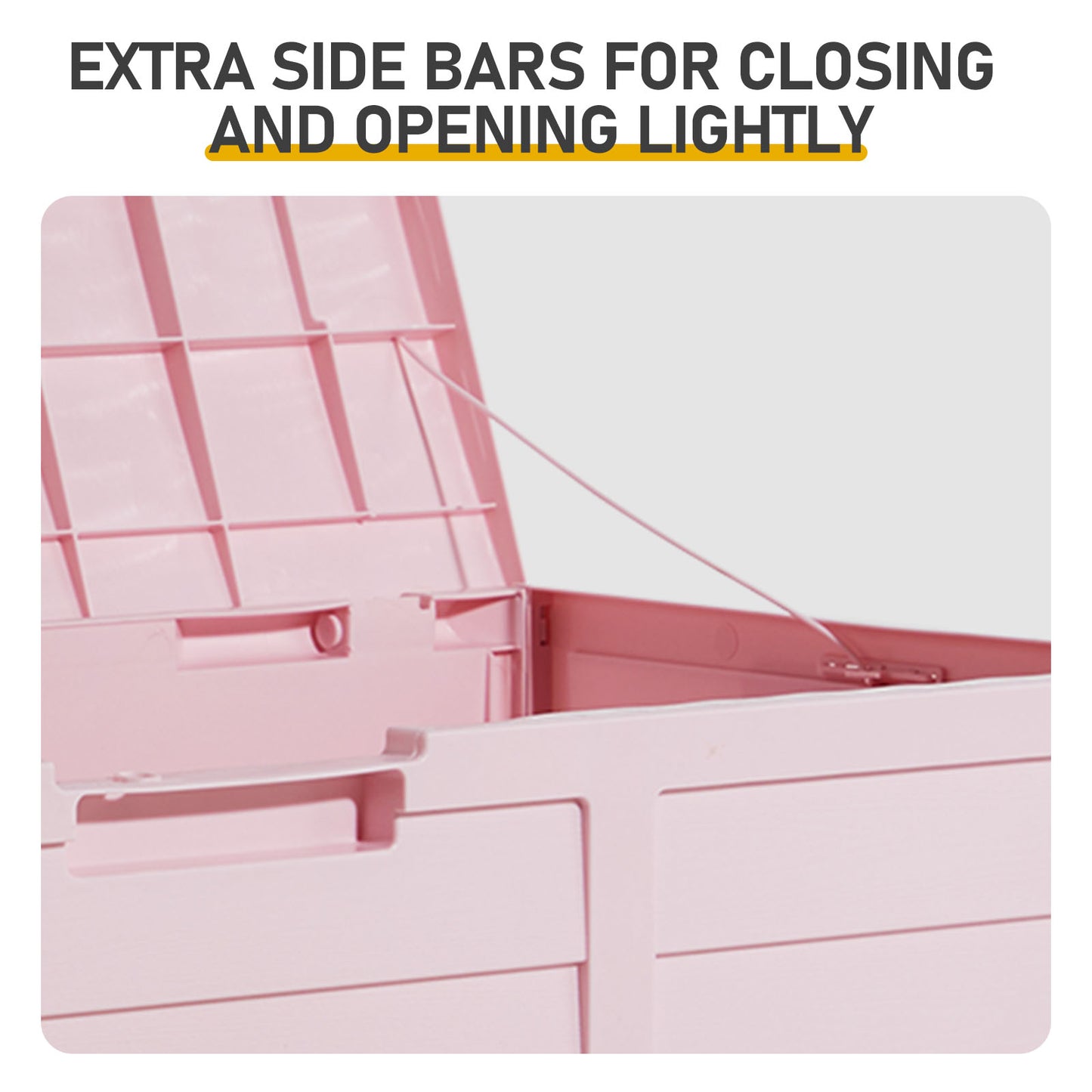 Pink Outdoor Storage Box with Wheels | 75-Gallon Weather-Resistant Deck Box