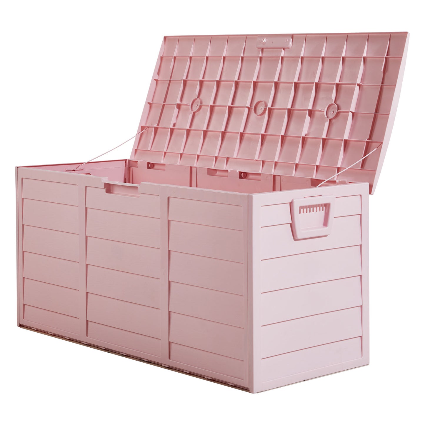 Pink Outdoor Storage Box with Wheels | 75-Gallon Weather-Resistant Deck Box