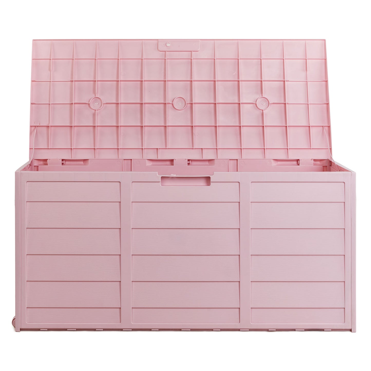 Pink Outdoor Storage Box with Wheels | 75-Gallon Weather-Resistant Deck Box