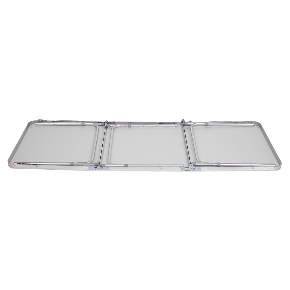 6ft Folding Table – Portable Outdoor Table with Aluminum Frame (Heavy-Duty, Silver)