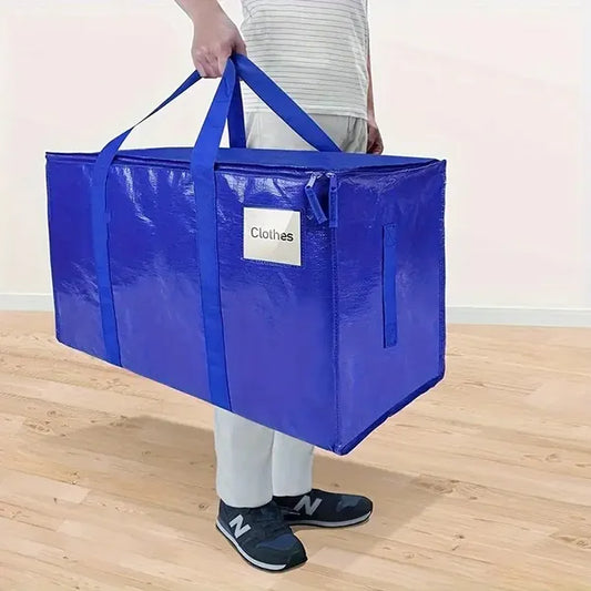 8-Piece Large Zippered Storage Tote Set with Handles | Space-Saving Shelf & Moving Bags