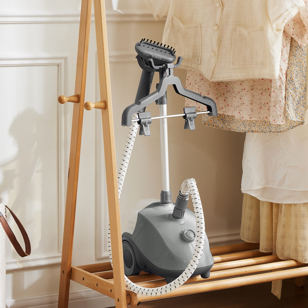 1500W Standing Garment Steamer with Wheels | 1.7L Tank & 55-Min Continuous Steam