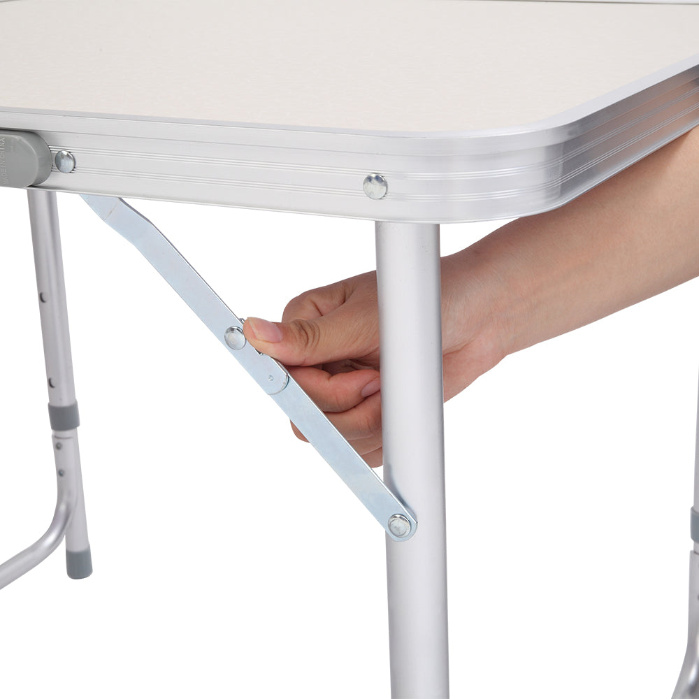 6ft Folding Table – Portable Outdoor Table with Aluminum Frame (Heavy-Duty, Silver)