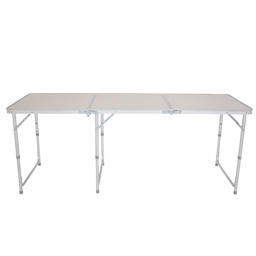 6ft Folding Table – Portable Outdoor Table with Aluminum Frame (Heavy-Duty, Silver)