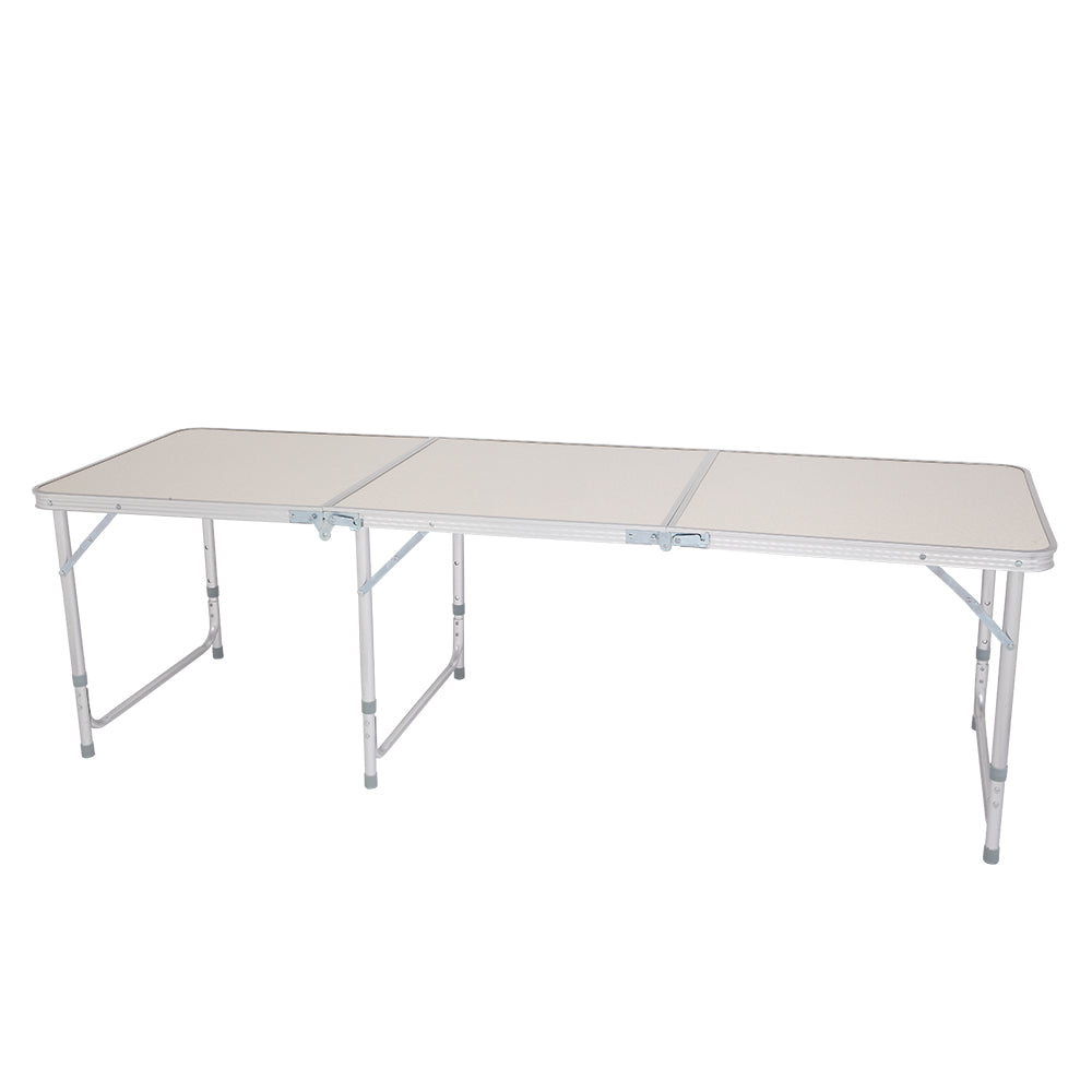 6ft Folding Table – Portable Outdoor Table with Aluminum Frame (Heavy-Duty, Silver)