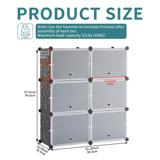 8-Tier Shoe Storage Cabinet with Doors – Stackable Organizer Rack
